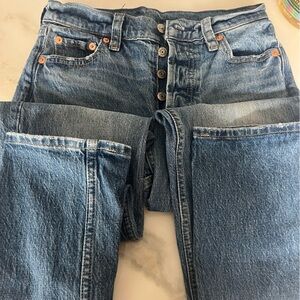 GAP Women's Medium Blue Straight-Leg Cheeky Straight High Rise 24/00 R